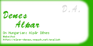 denes alpar business card