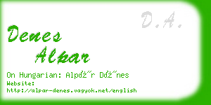 denes alpar business card